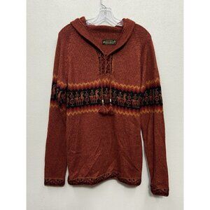 Alpaca Adulta Sweater Pullover Hoodie Alpaca Wool Small Medium Made In Peru